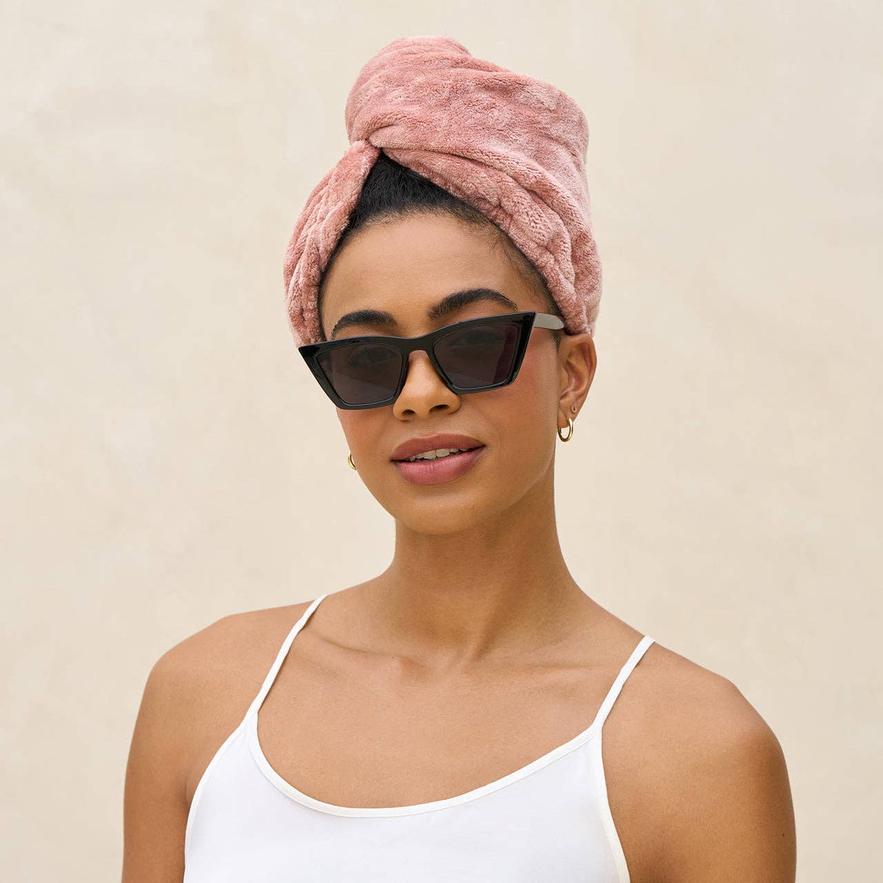 KITSCH TERRACOTTA PLUSH MICROFIBER HAIR TURBAN TOWEL