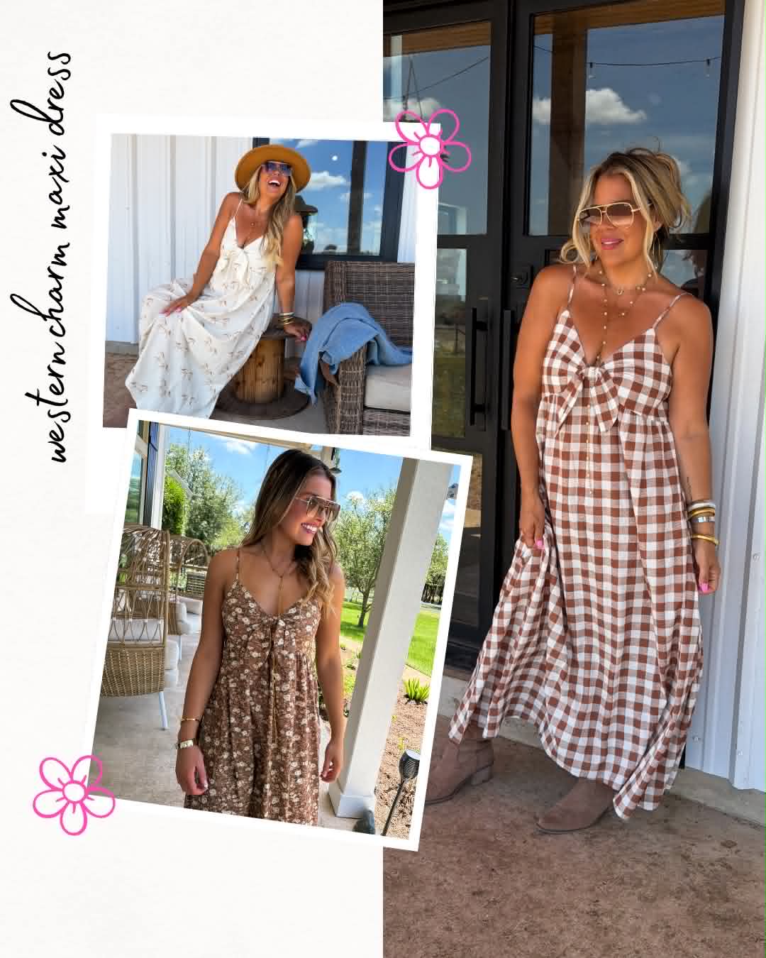 *PREORDER* WESTERN CHARM MAXI DRESS - THREE COLORS