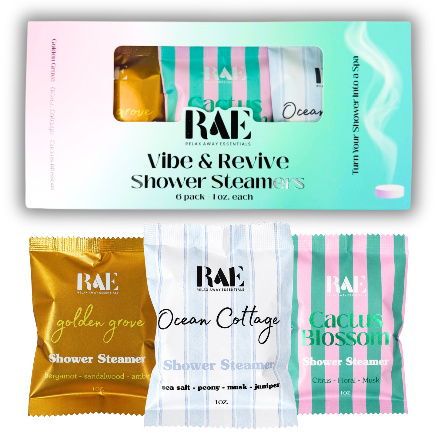 Vibe and Revive Shower Steamers 6 Pack