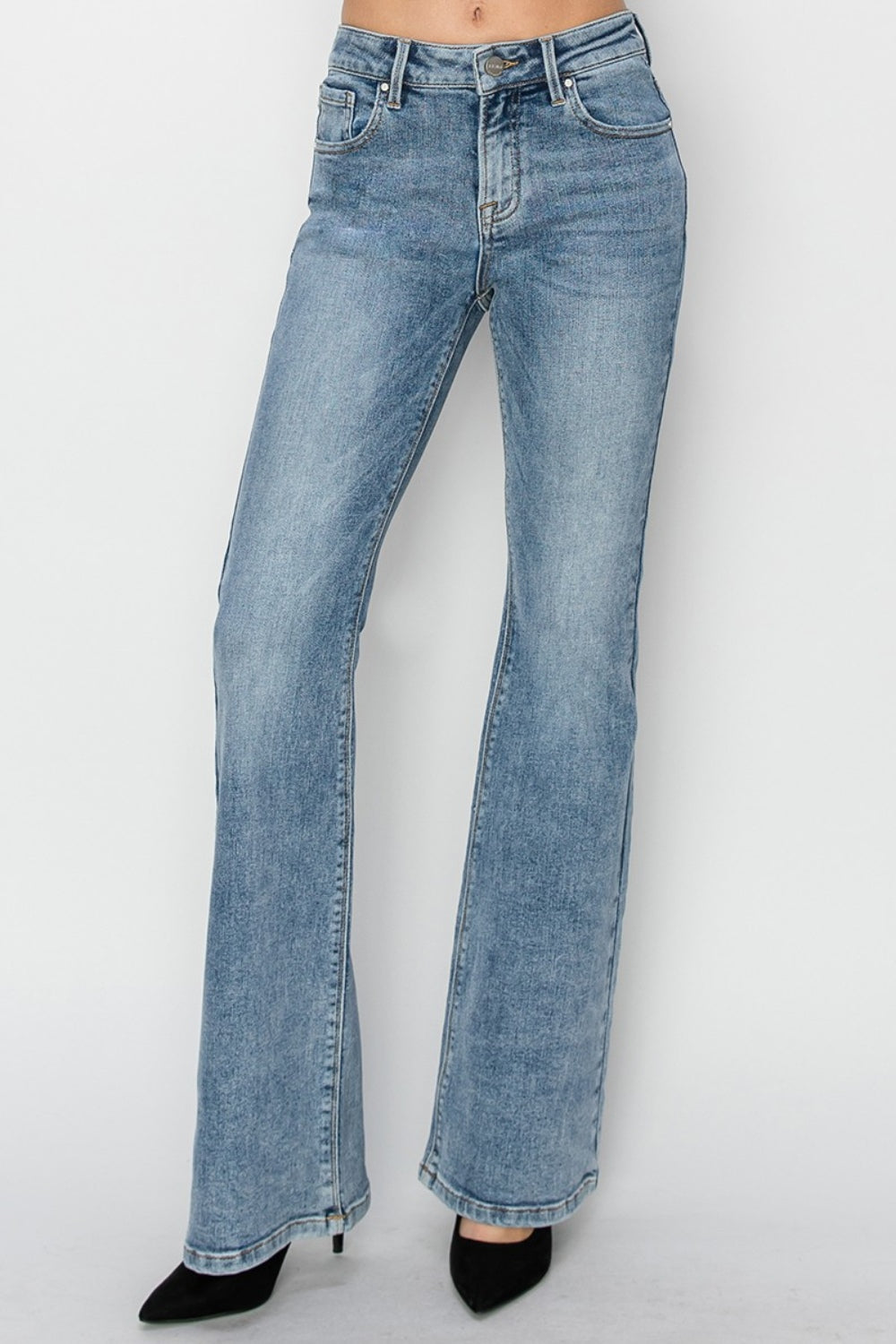 RISEN MID RISE BOOTCUT JEANS