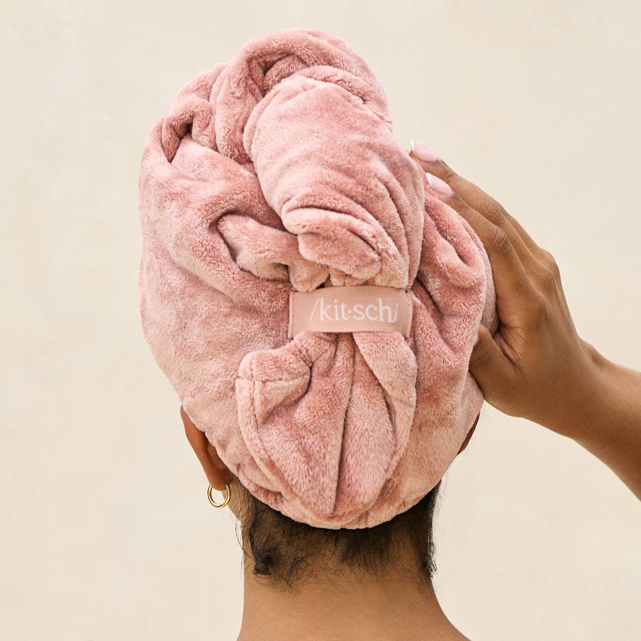 KITSCH TERRACOTTA PLUSH MICROFIBER HAIR TURBAN TOWEL