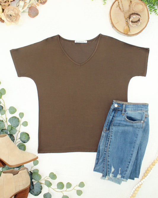Chloe Cozy Top - Brown