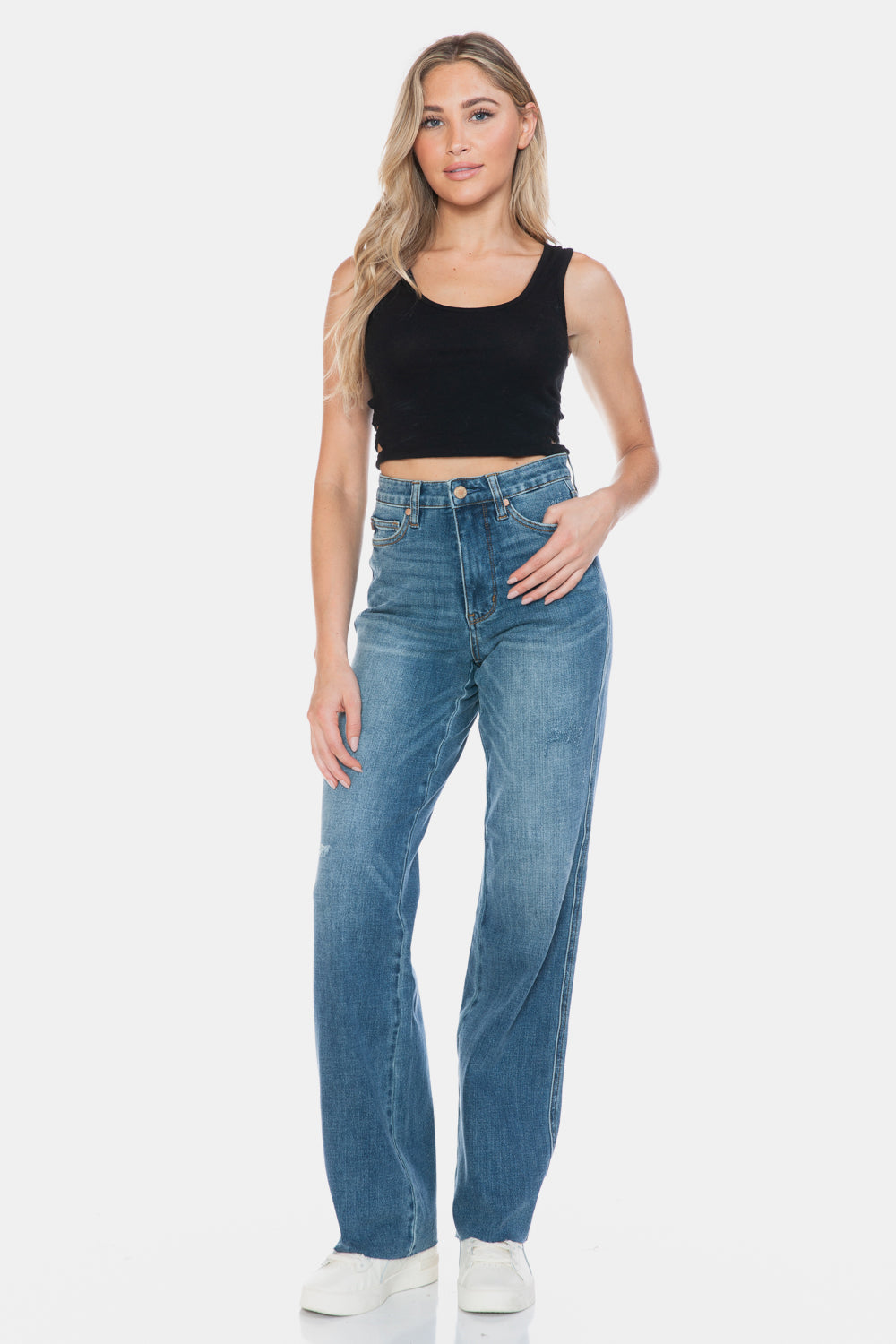 JUDY BLUE HIGH RISE TUMMY CONTROL STRAIGHT LEG JEANS