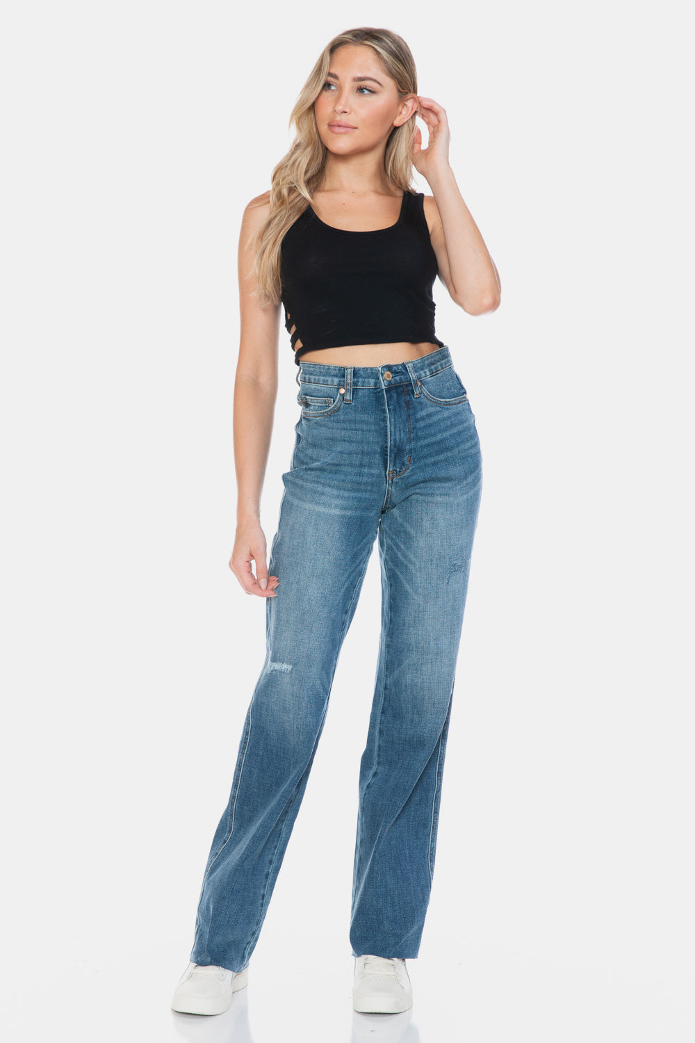 JUDY BLUE HIGH RISE TUMMY CONTROL STRAIGHT LEG JEANS