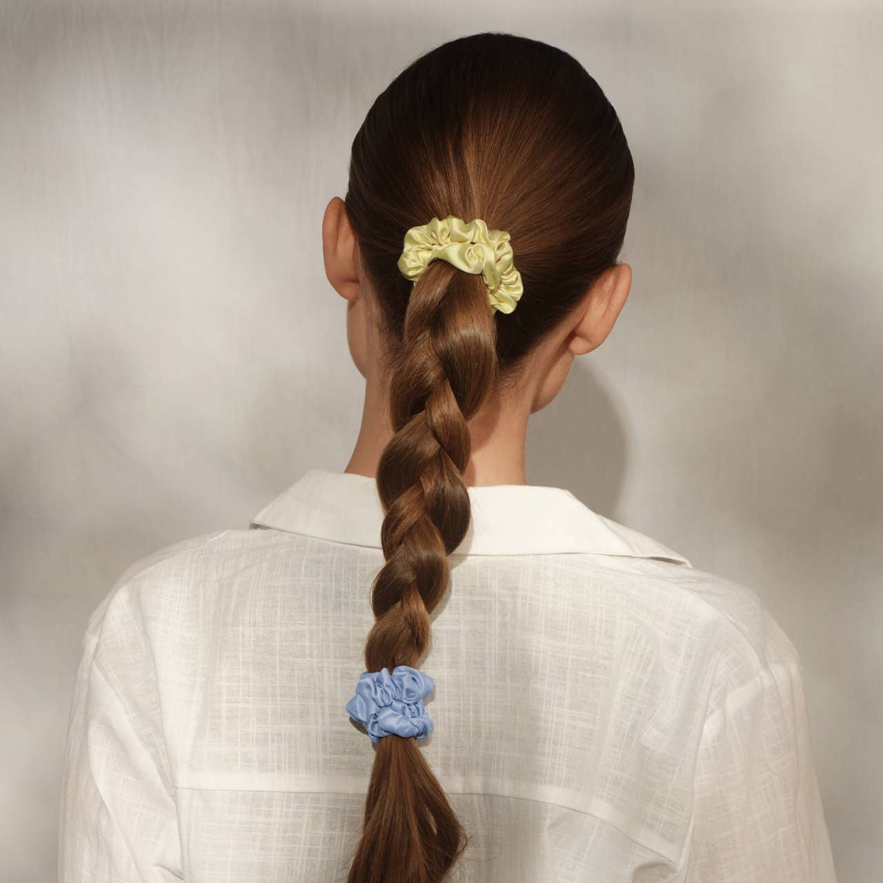 KITSCH RUCHED SATIN SCRUNCHIES - PASTEL MULTI