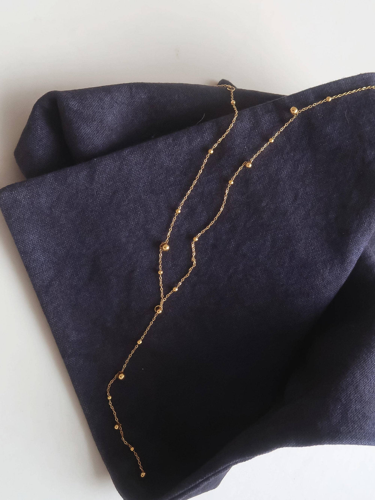 Brisse Gold Plated Beaded Y Lariat Necklace