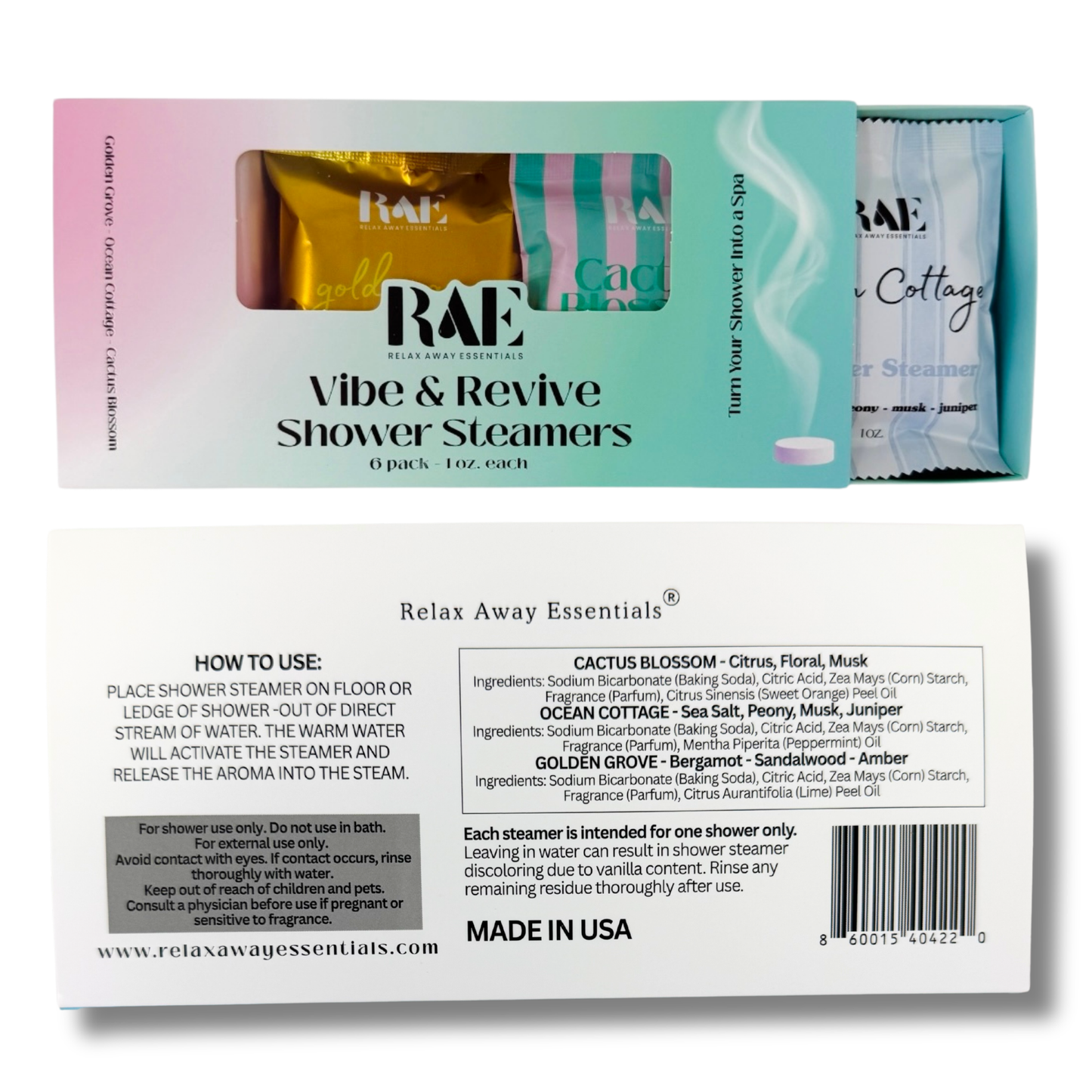 Vibe and Revive Shower Steamers 6 Pack
