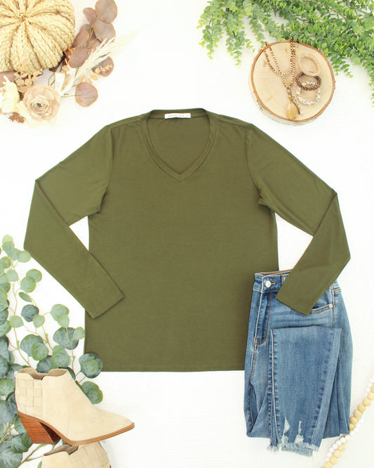 Larissa Long Sleeve - Dark Olive